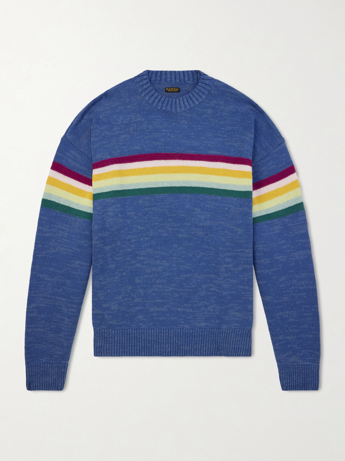 KAPITAL Peckish Rainbow Striped Cotton and Wool-Blend Sweater - Men