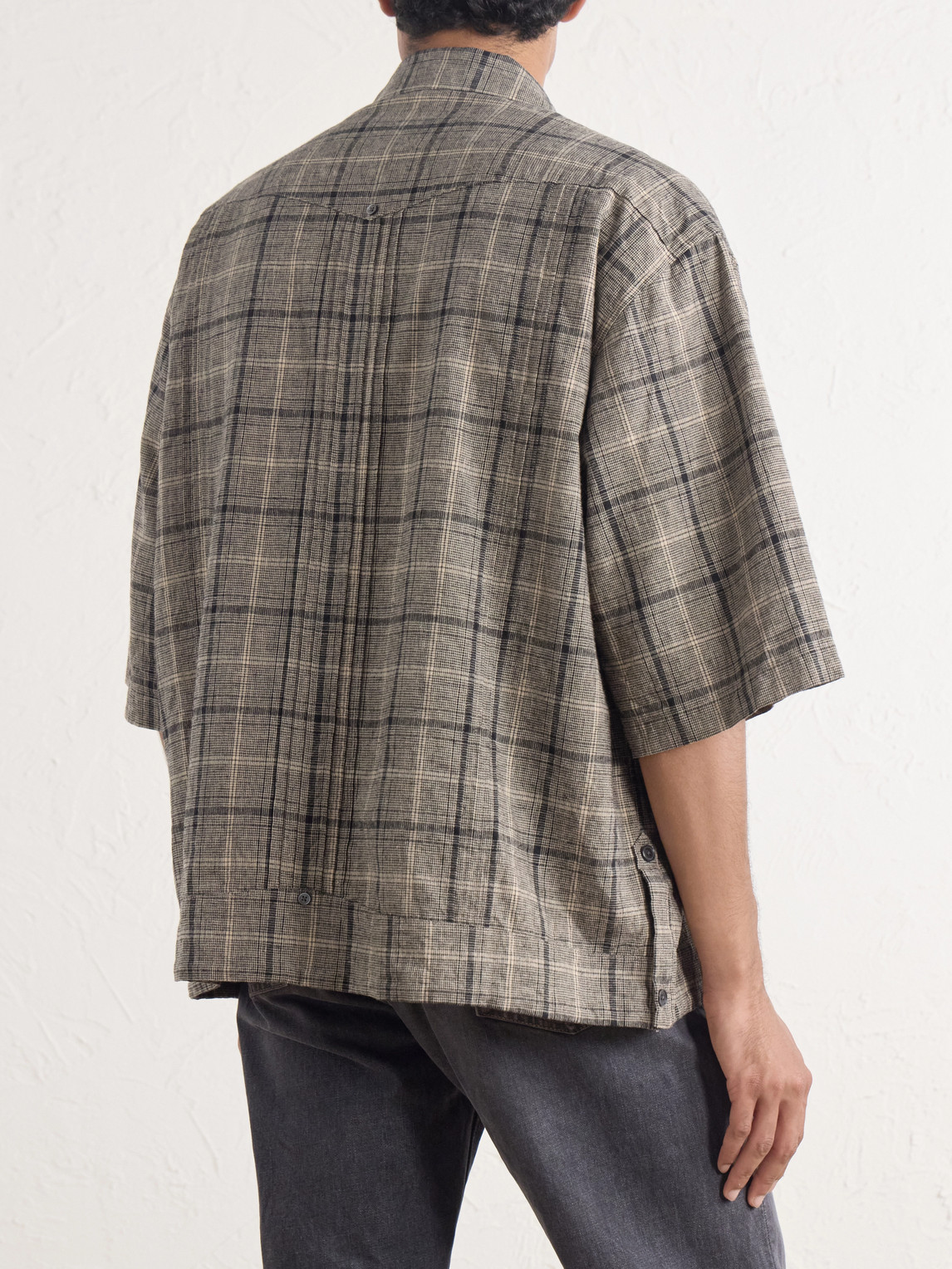 Glen Embroidered Checked Linen