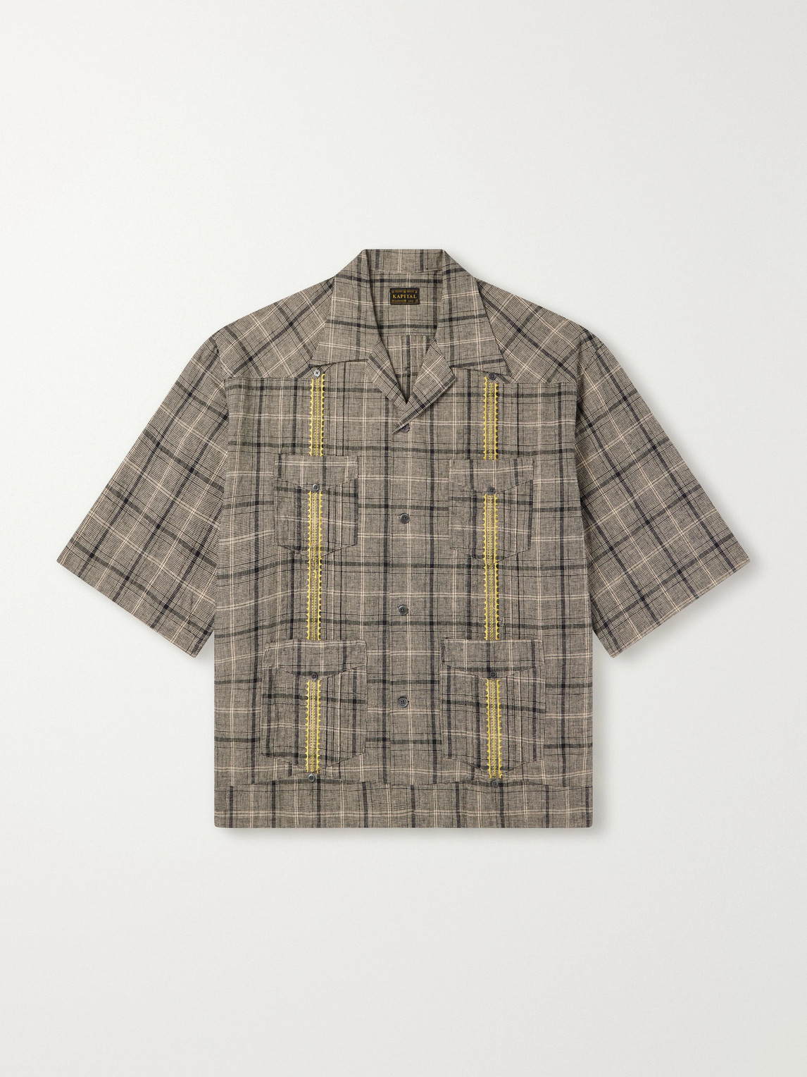 Glen Embroidered Checked Linen