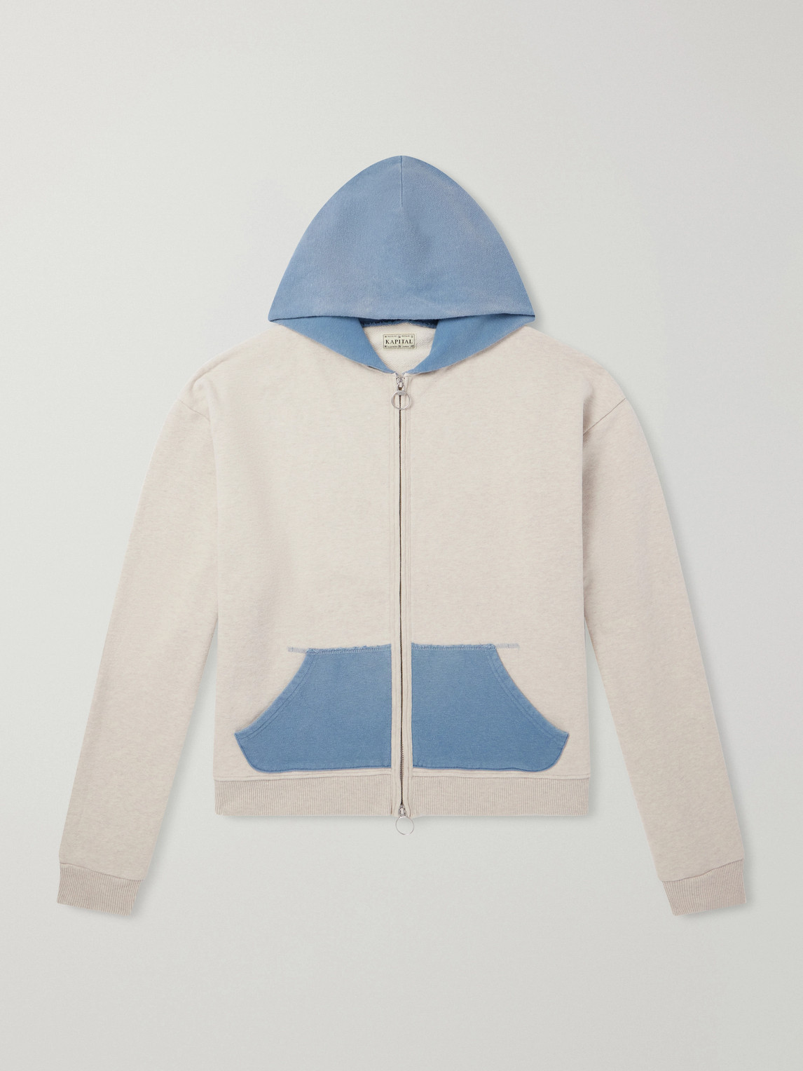 KAPITAL Colour-Block Cotton-Jersey Zip-Up Hoodie - Men