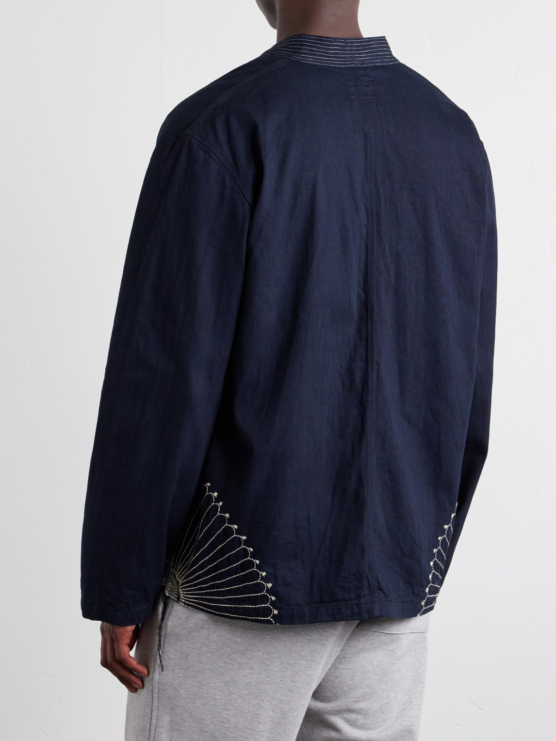  Kapital - Kakashi Embroidered Cotton-twill Overshirt - Men - Blue - 2 