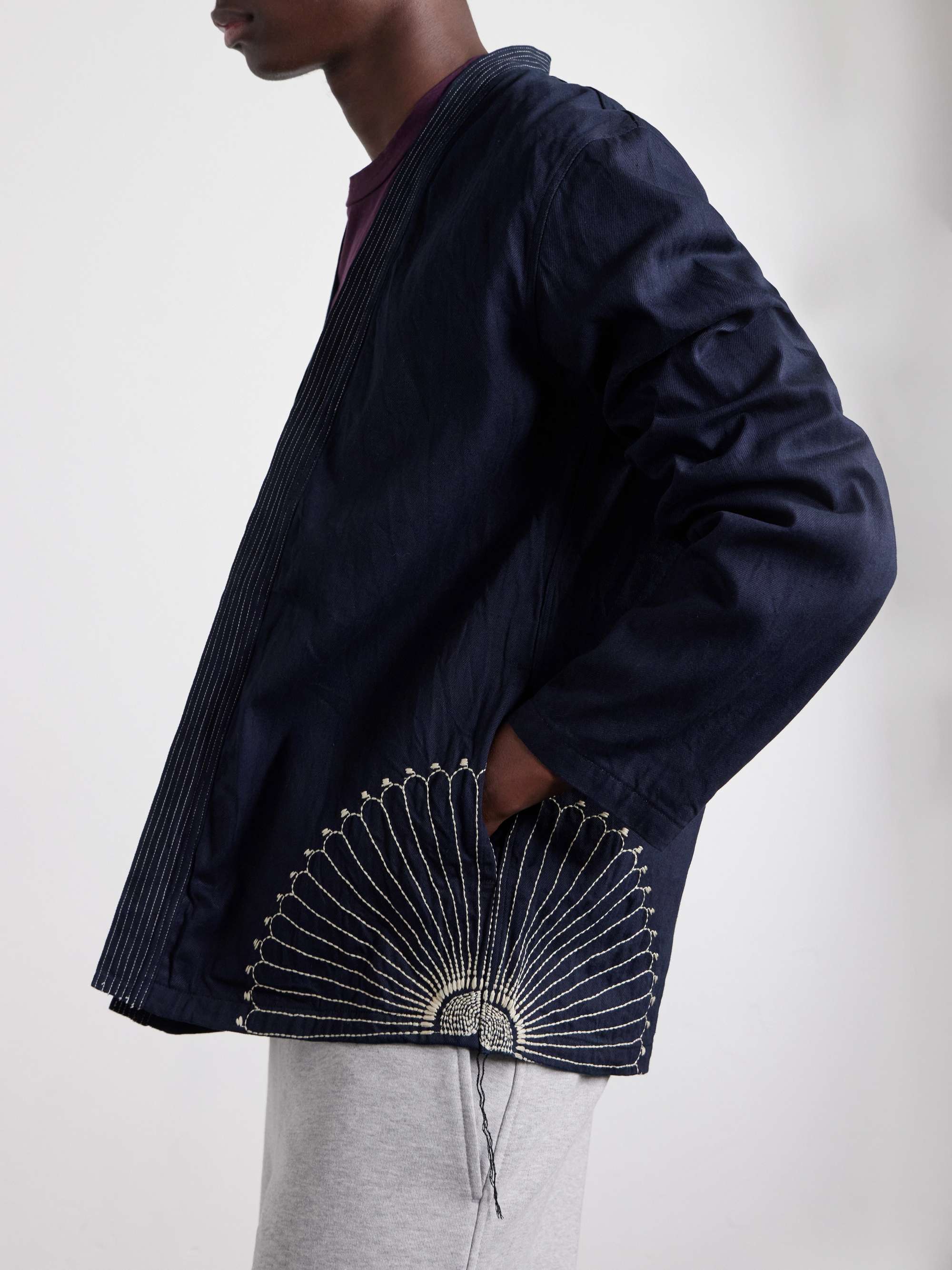 KAPITAL Kakashi Embroidered Cotton-Twill Overshirt for Men | MR PORTER