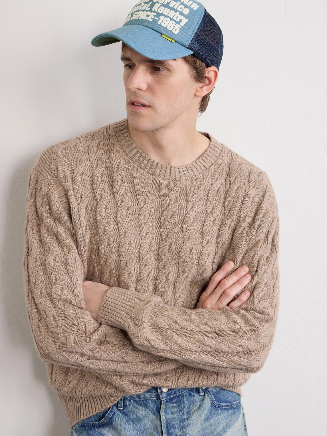  Kapital - Denim Repair Service Fleece-trimmed Printed Scuba Trucker Cap - Men - Blue 