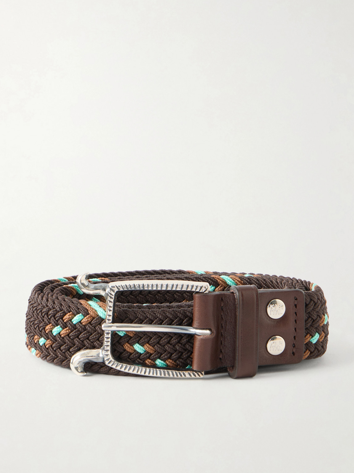 Kapital Atlas Woven Buckle Belt In Brown