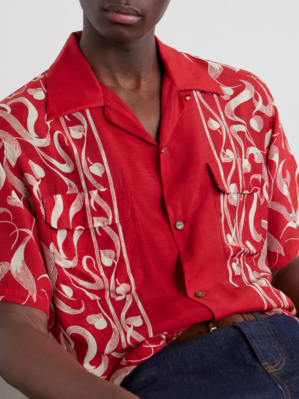 Camp-Collar Printed
