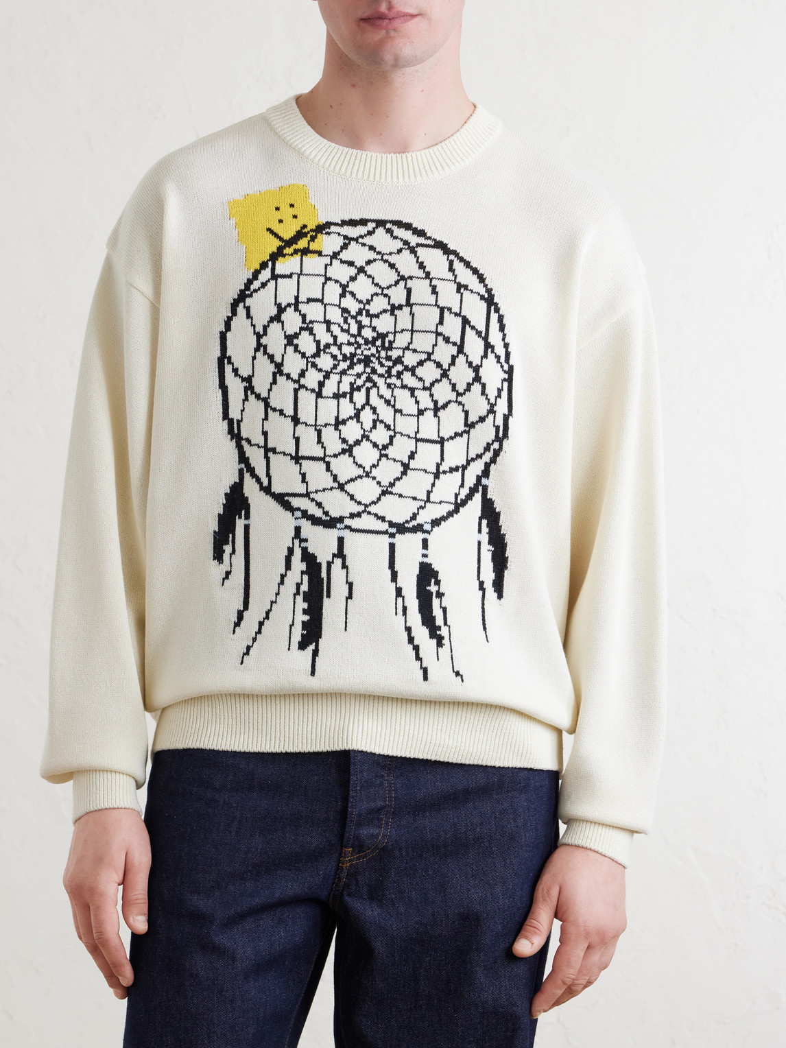  Kapital - Peckish Dream Catcher Intarsia Cotton-blend Sweater - Men - Neutrals - 1 