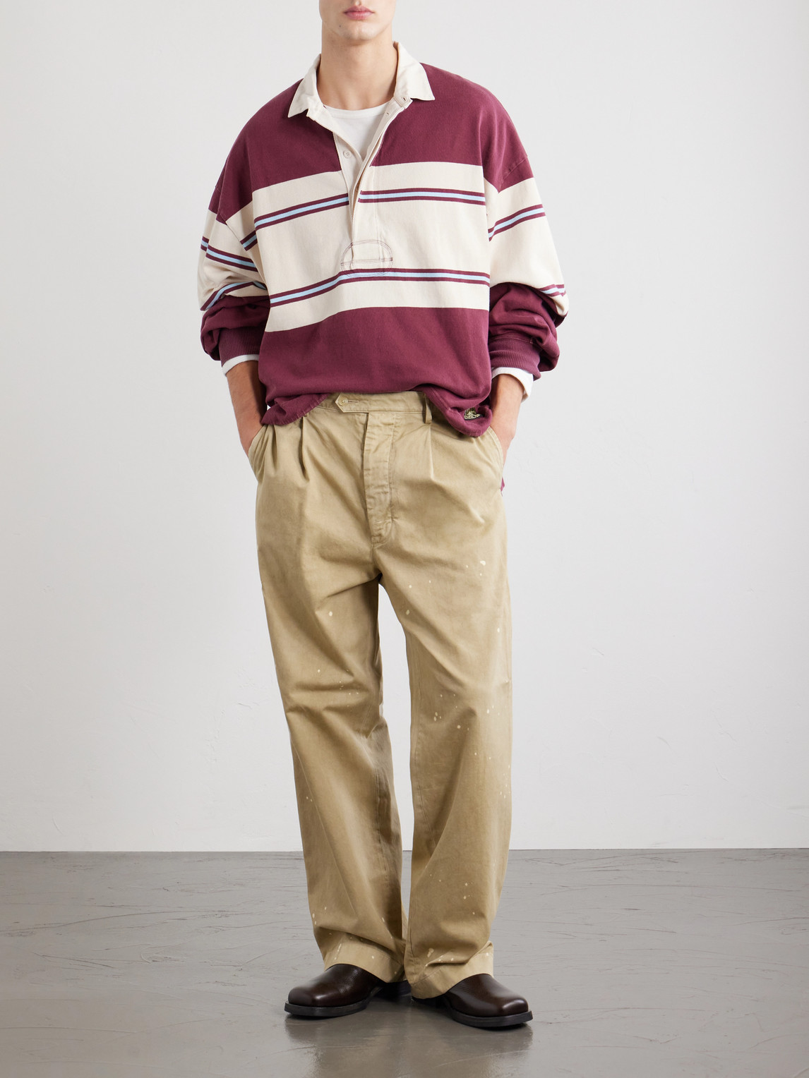 Big Striped Cotton-Jersey Polo Shirt