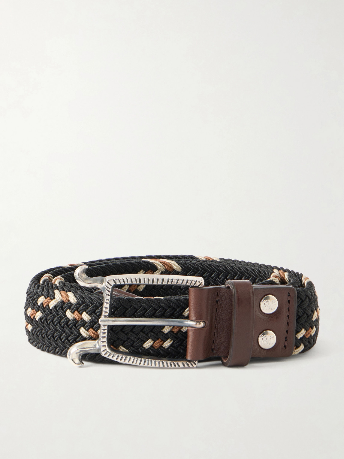 Kapital Atlas Woven Buckle Belt In Black