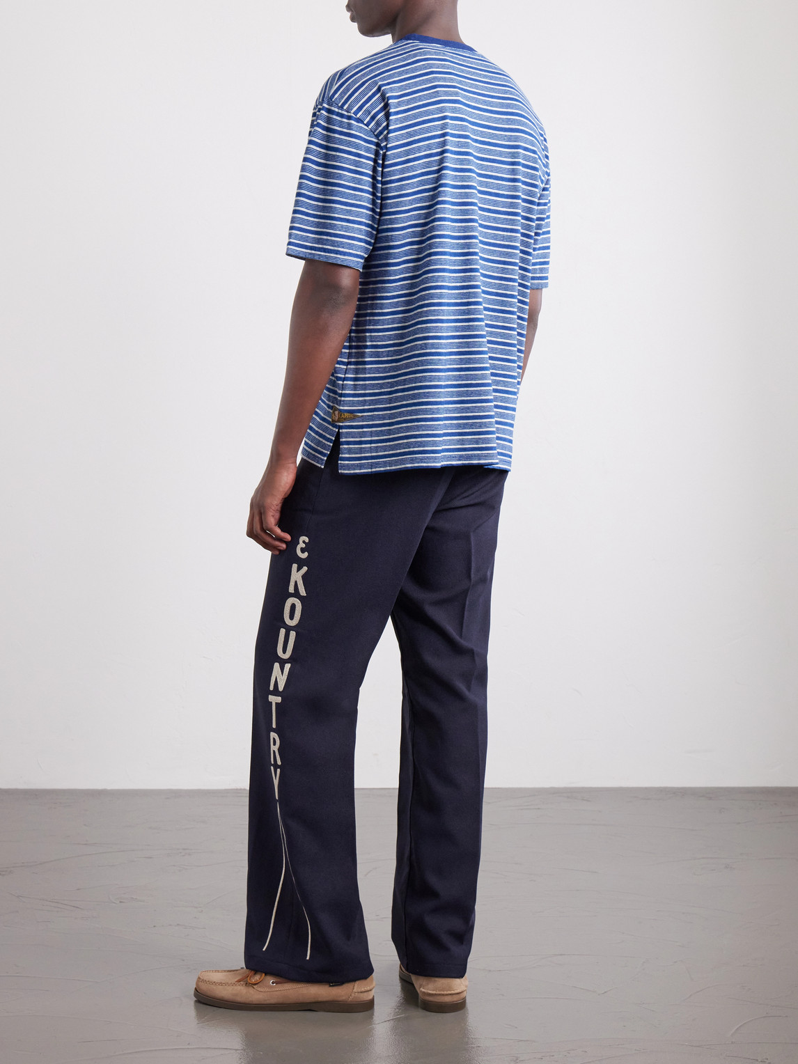 Logo-Appliquéd Striped Cotton-Jersey T-Shirt