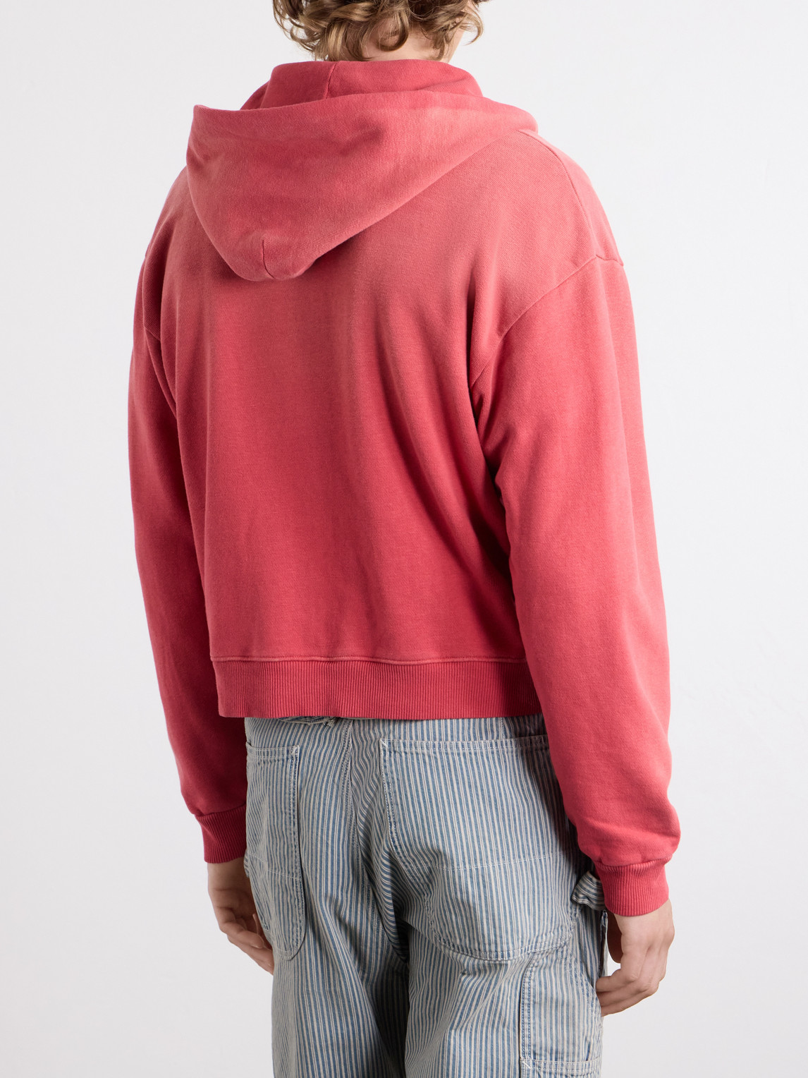 Distressed Cotton-Jersey Zip-Up Hoodie