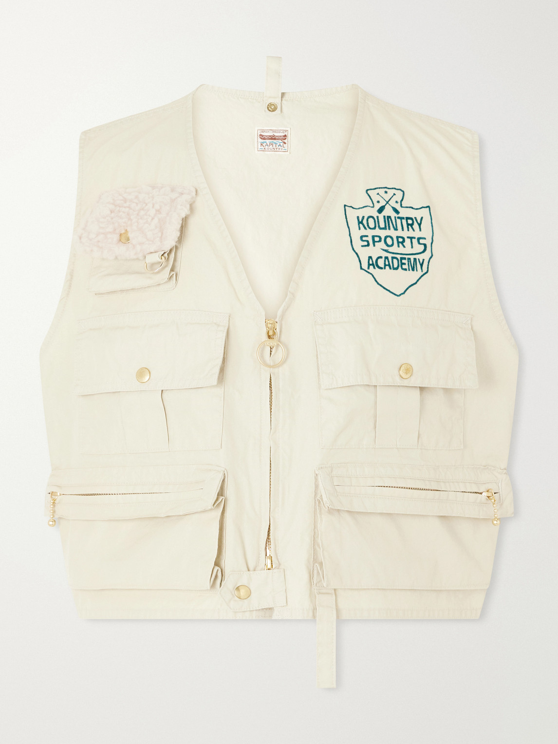 Kapital Cropped Cotton-blend Poplin Vest In Neutral