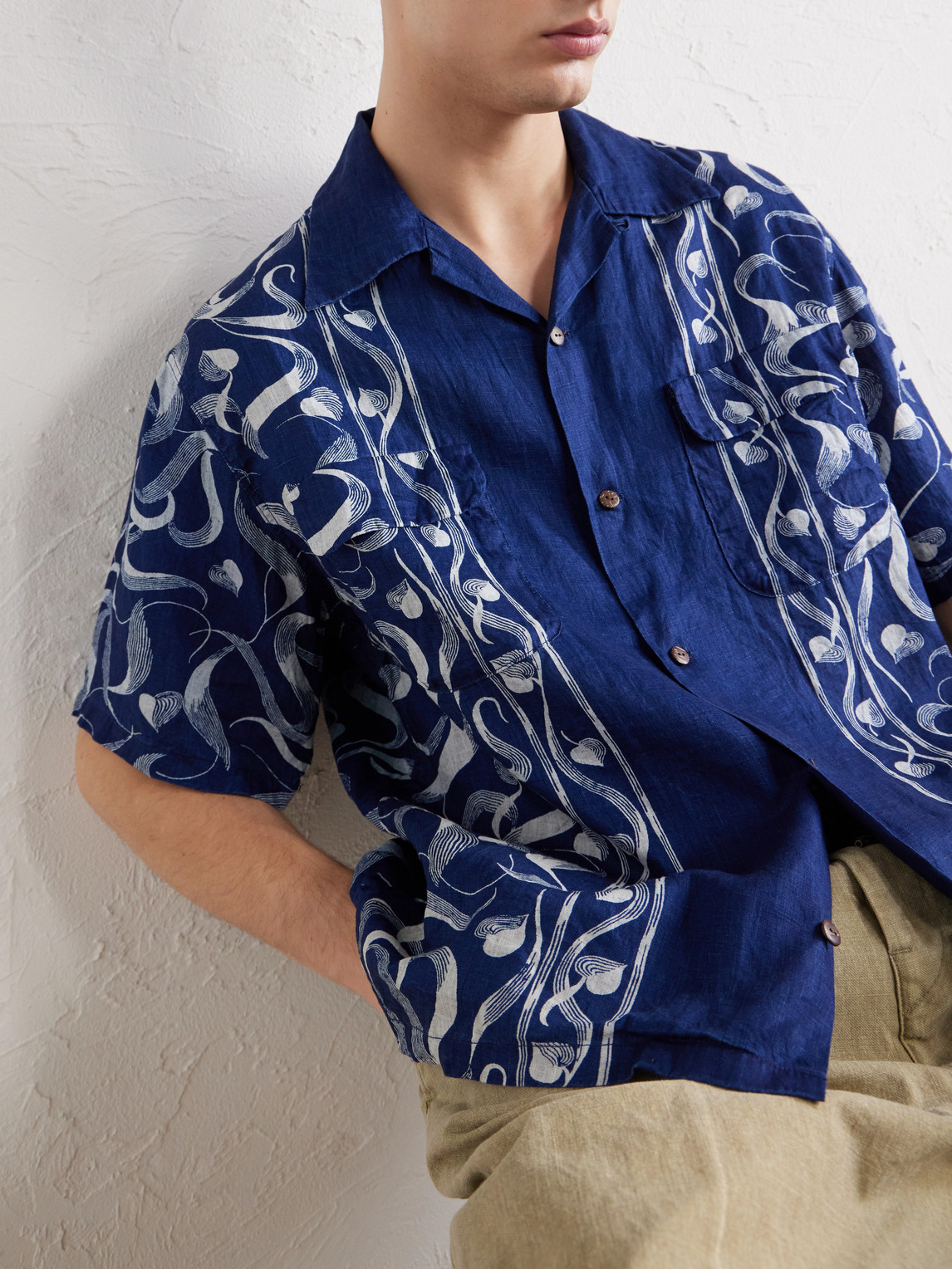 Okura Camp-Collar Linen
