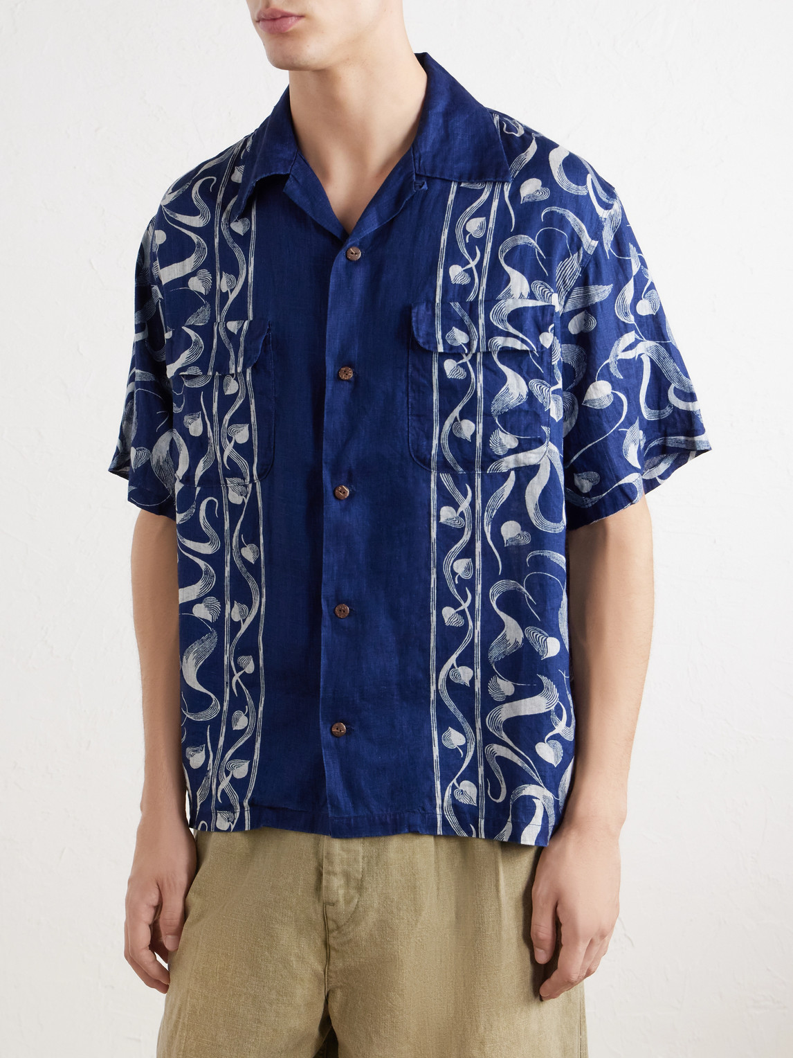 Okura Camp-Collar Linen