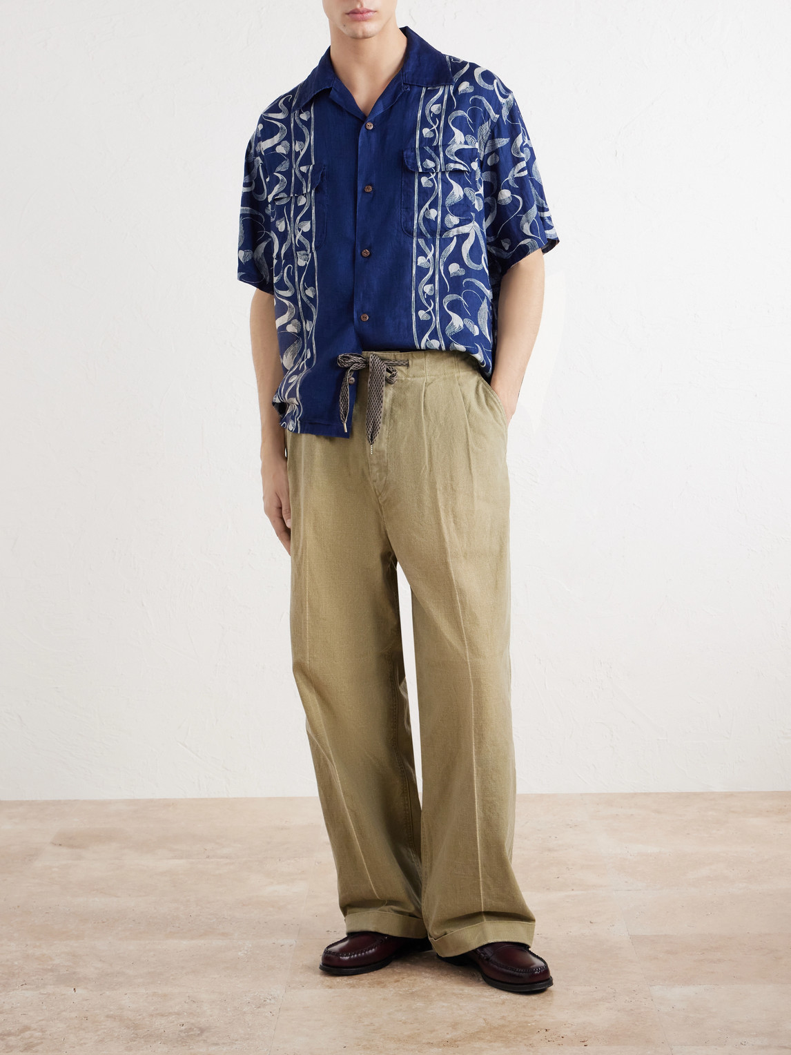 Okura Camp-Collar Linen
