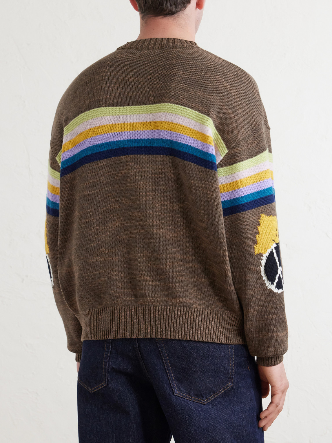  Kapital - Peckish Rainbow Striped Cotton And Wool-blend Sweater - Men - Brown - 1 