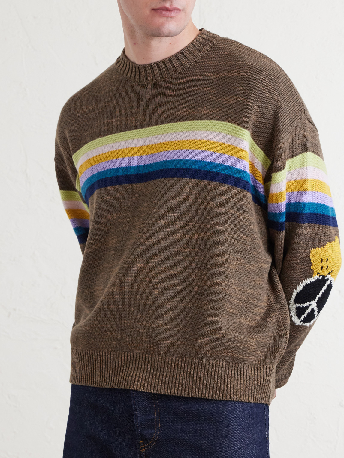  Kapital - Peckish Rainbow Striped Cotton And Wool-blend Sweater - Men - Brown - 1 