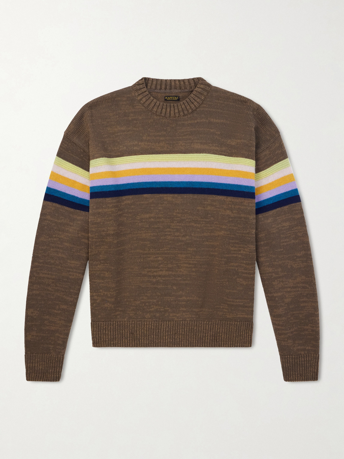 KAPITAL Peckish Rainbow Striped Cotton and Wool-Blend Sweater - Men