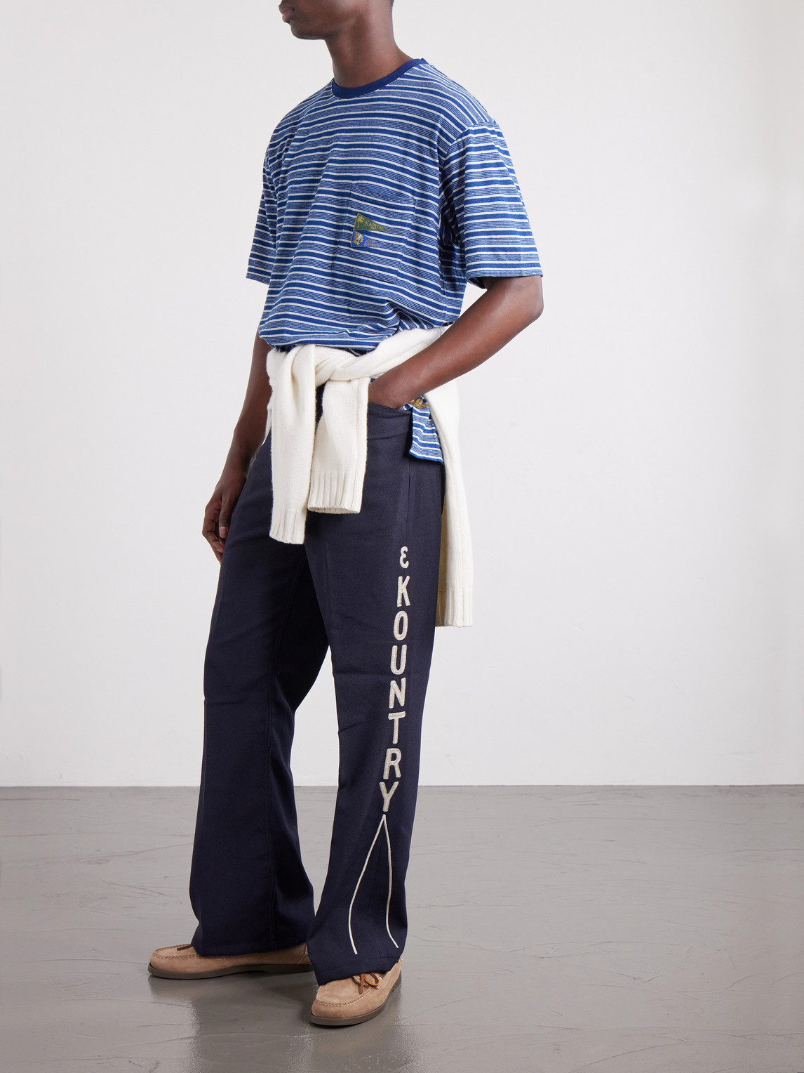 Daddy'S Ox Flared Twill Trousers