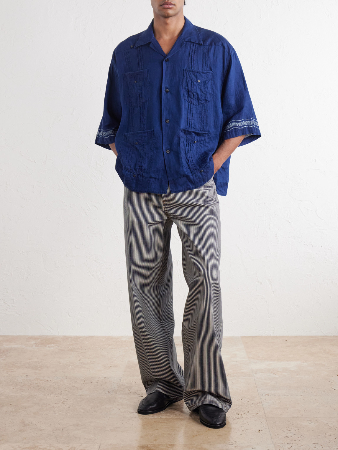 Camp-Collar Linen