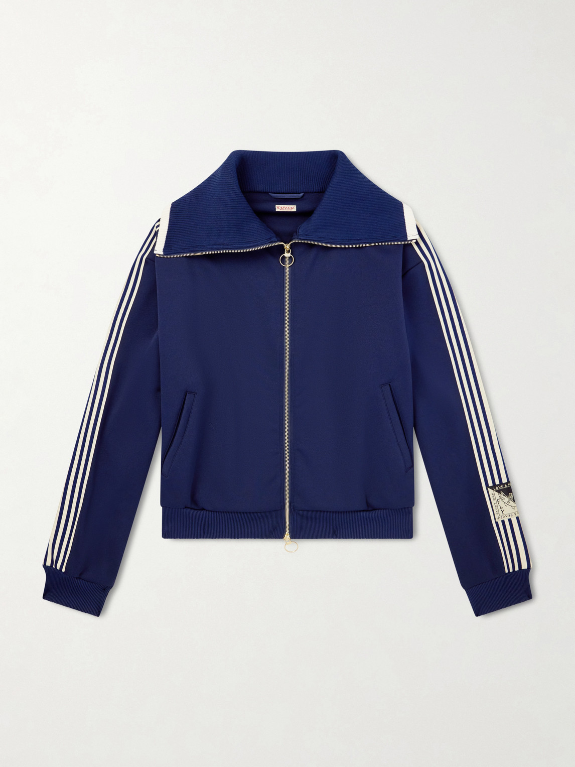Kapital Striped Jersey Track Jacket In Blue