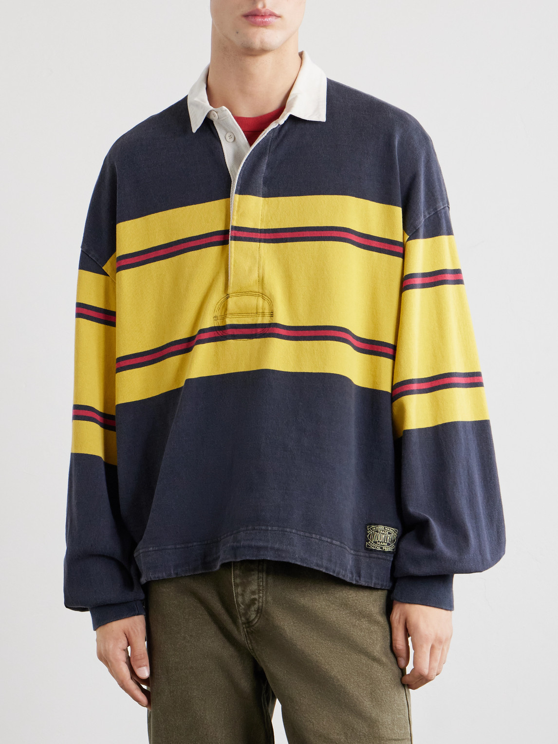 Big Striped Cotton-Jersey Polo Shirt