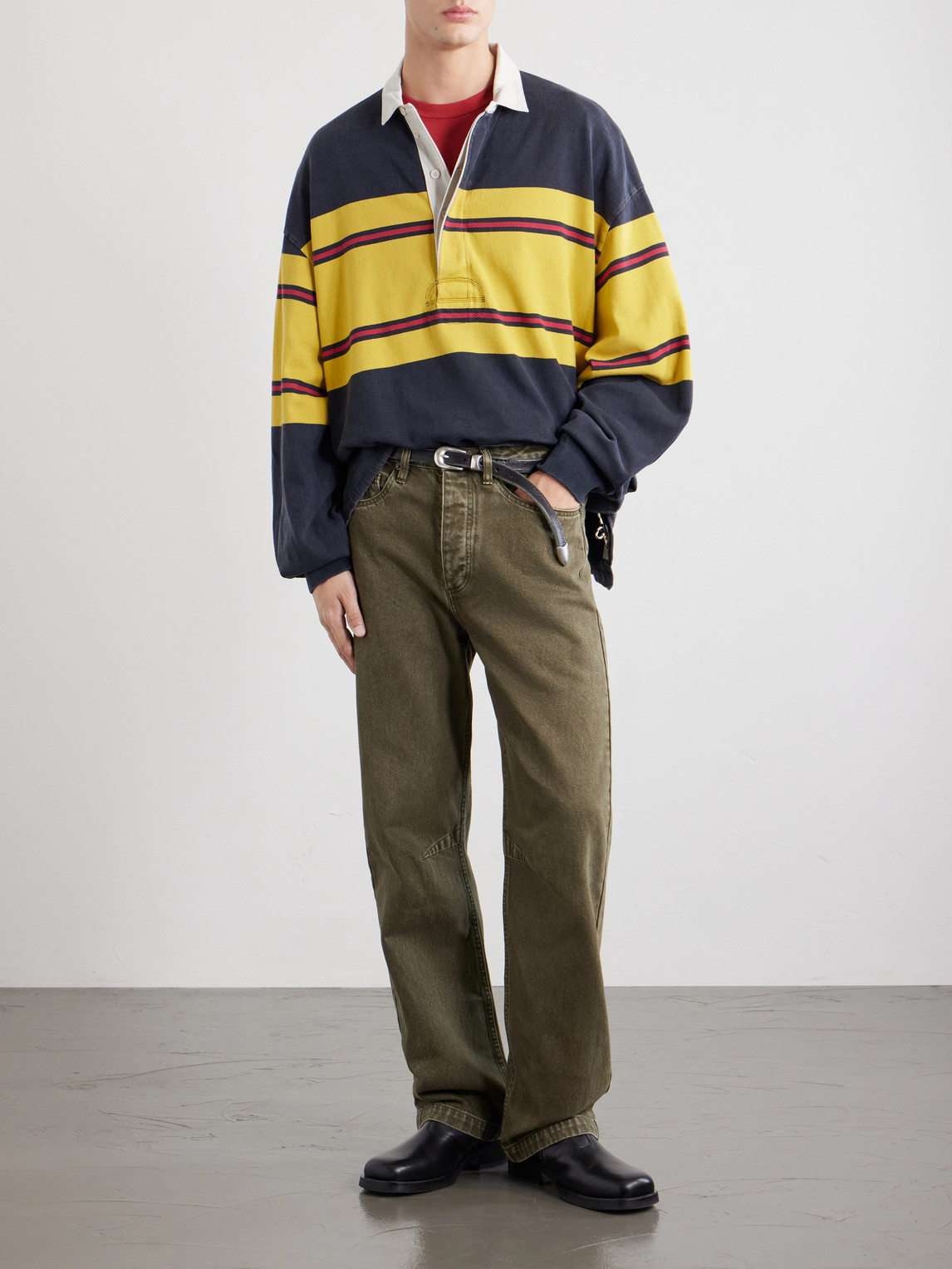 Big Striped Cotton-Jersey Polo Shirt