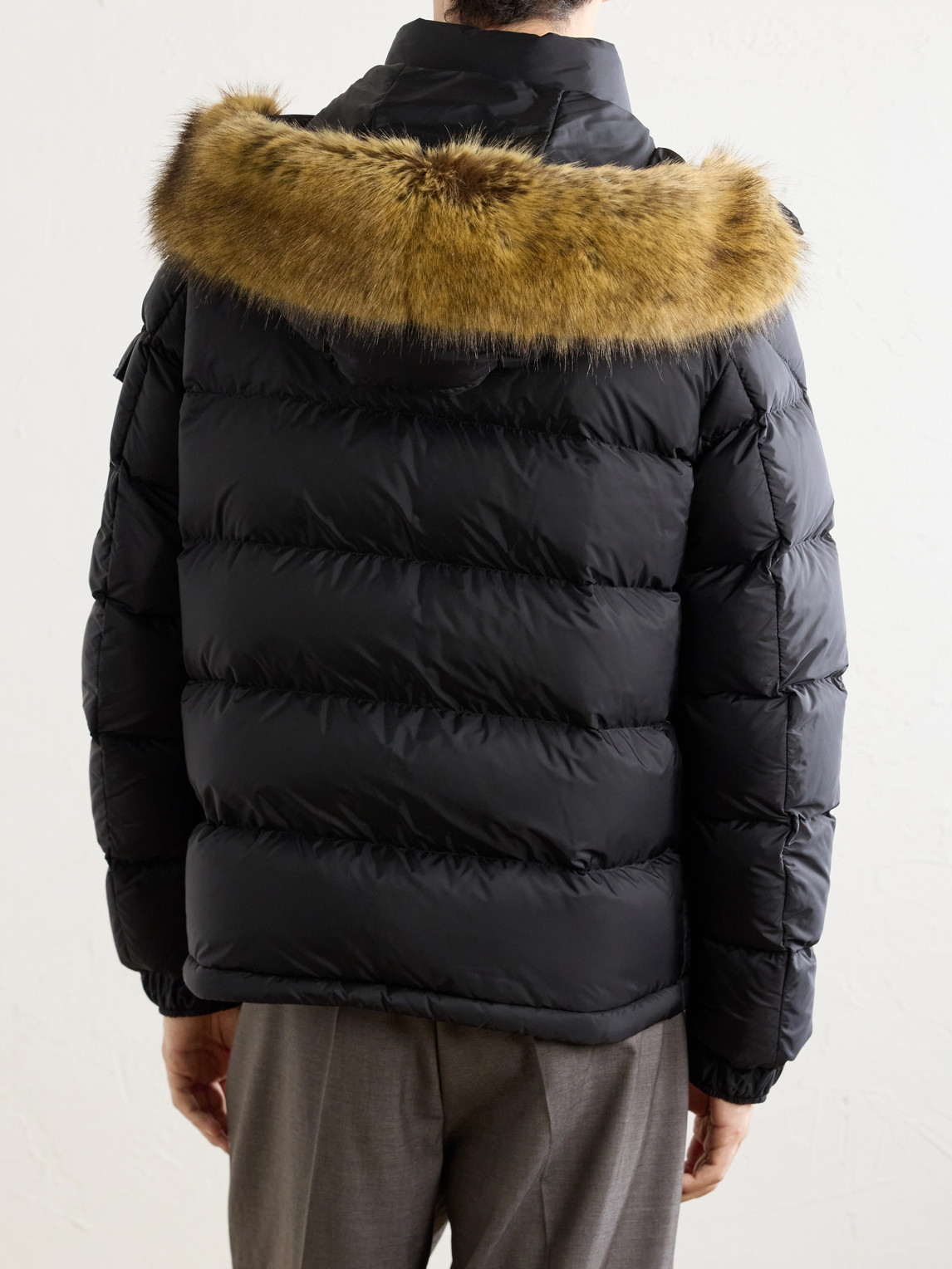 Mayaf Hooded Plush-Trimmed Quilted Shell Down Jacket