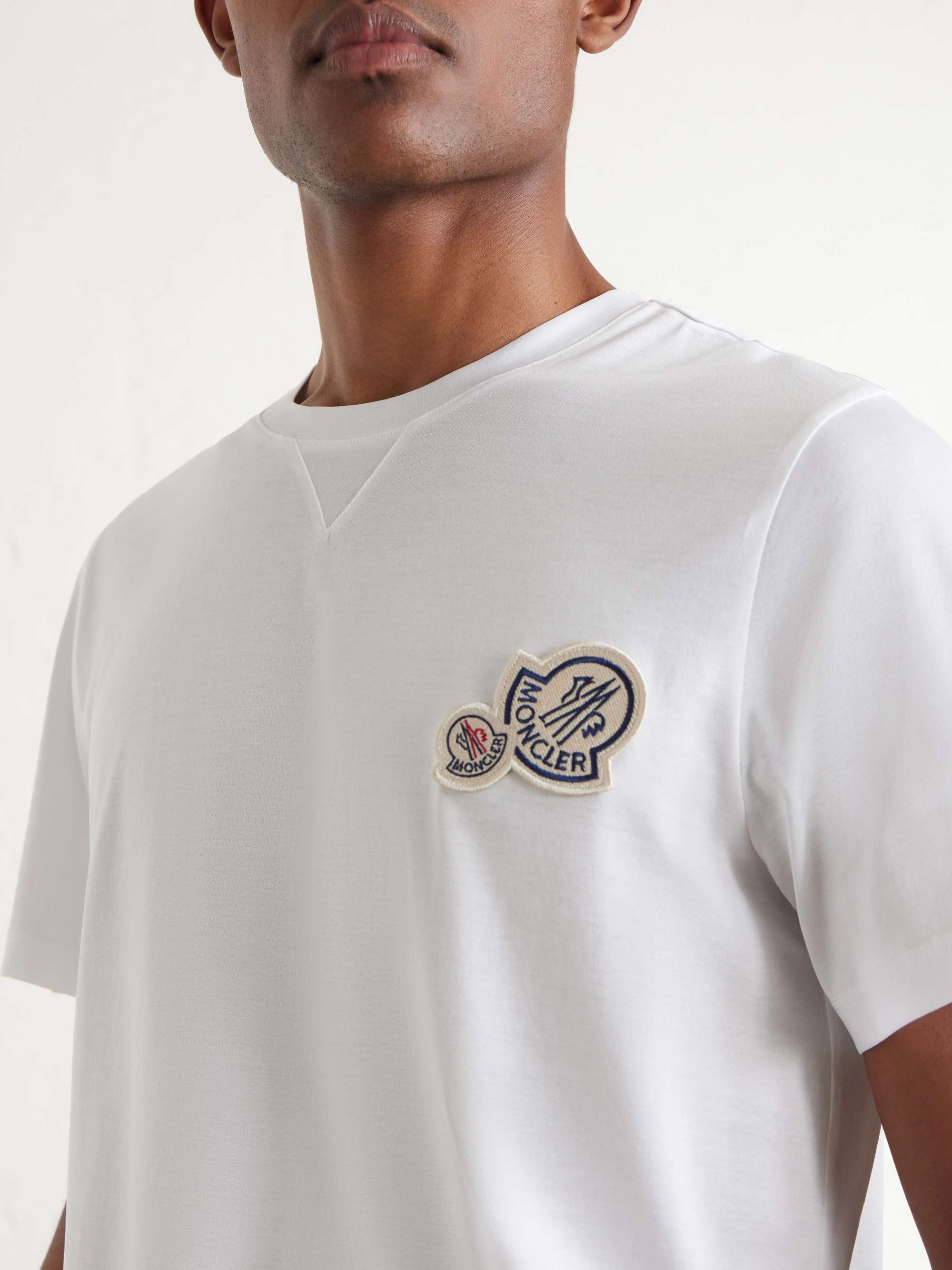 MONCLER Logo-Appliquéd Cotton-Jersey T-Shirt for Men | MR PORTER