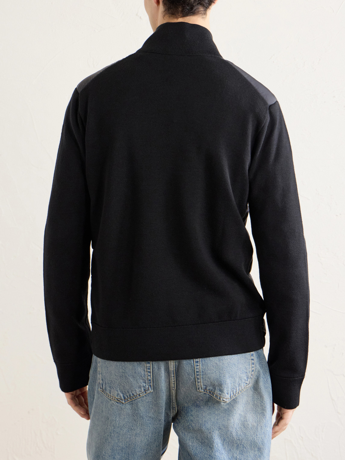 And Quilted Shell Zip-Up Cardigan