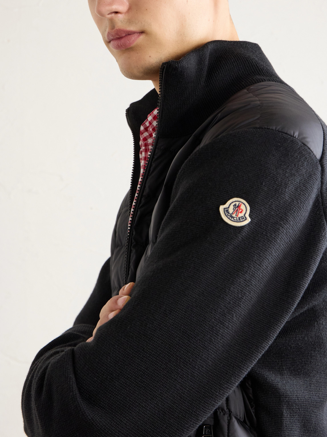 And Quilted Shell Zip-Up Cardigan
