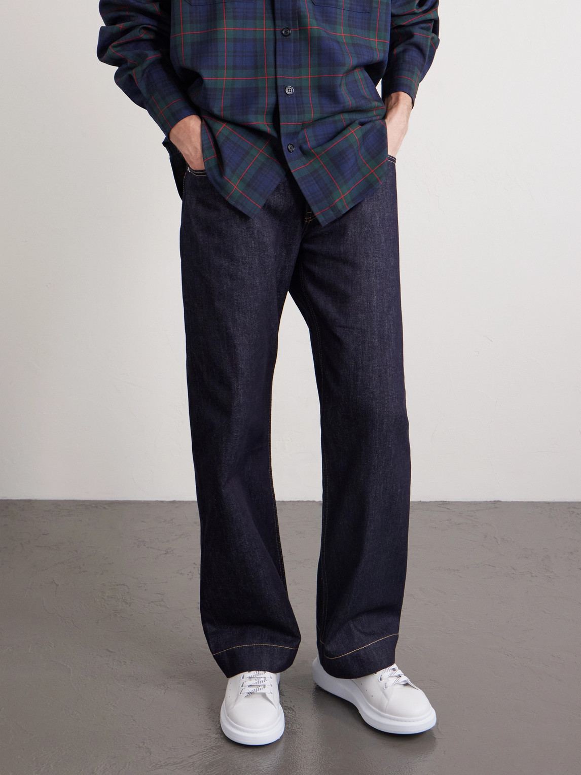 McQueen Exaggerated-Sole Leather Sneakers EU 44