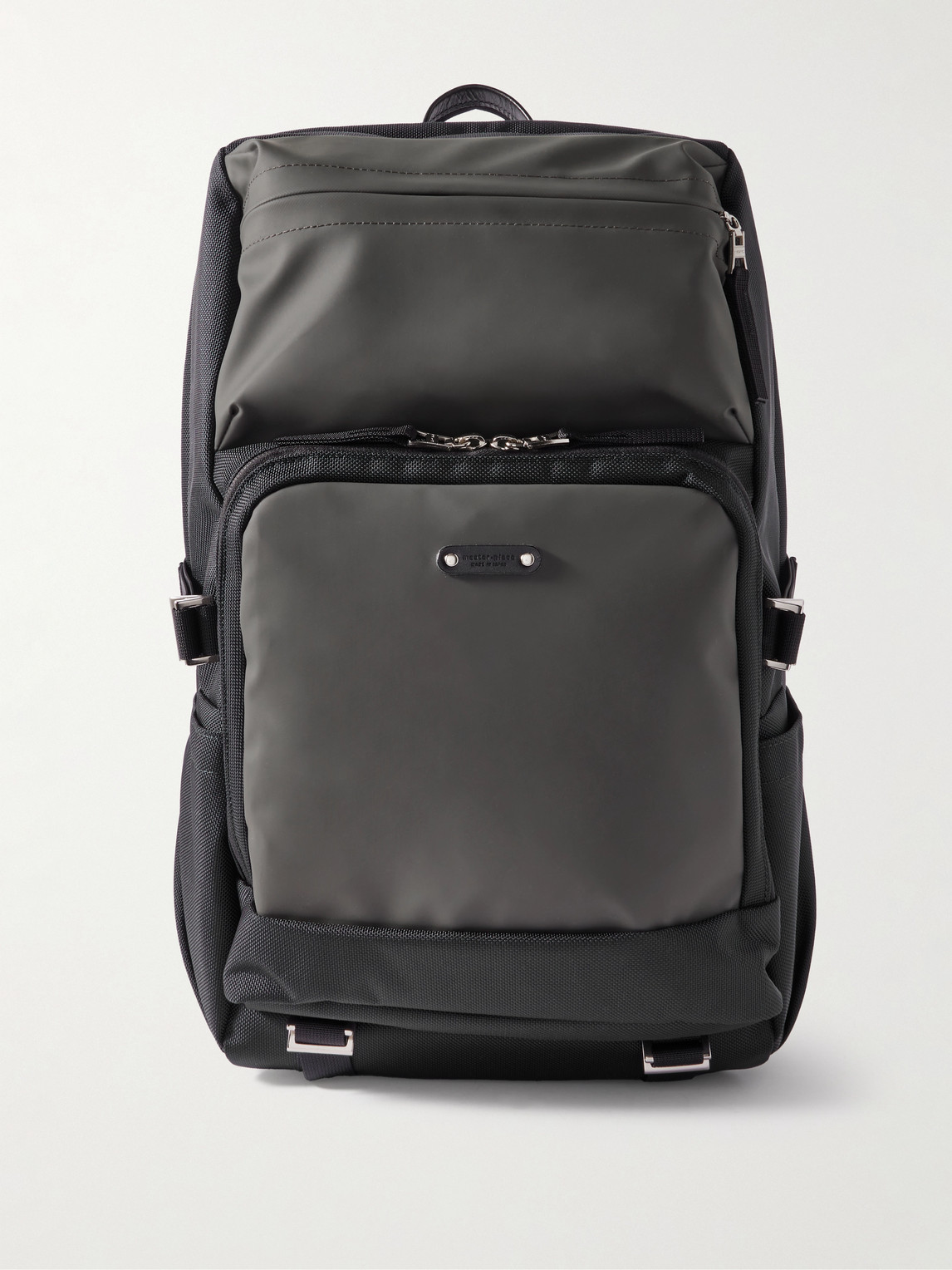 Master-piece Spec Cordura®-trimmed Mastertex-09™ And Leather Backpack In Gray