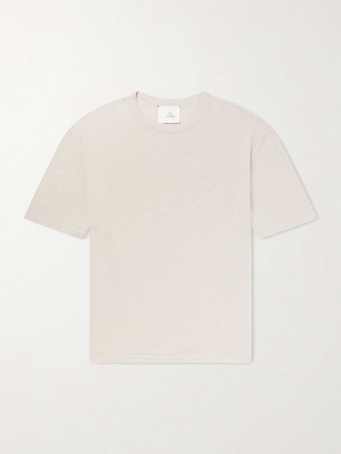 The Elder Statesman – Lenny Ribbed Wool, Silk and Linen-Blend T-Shirt