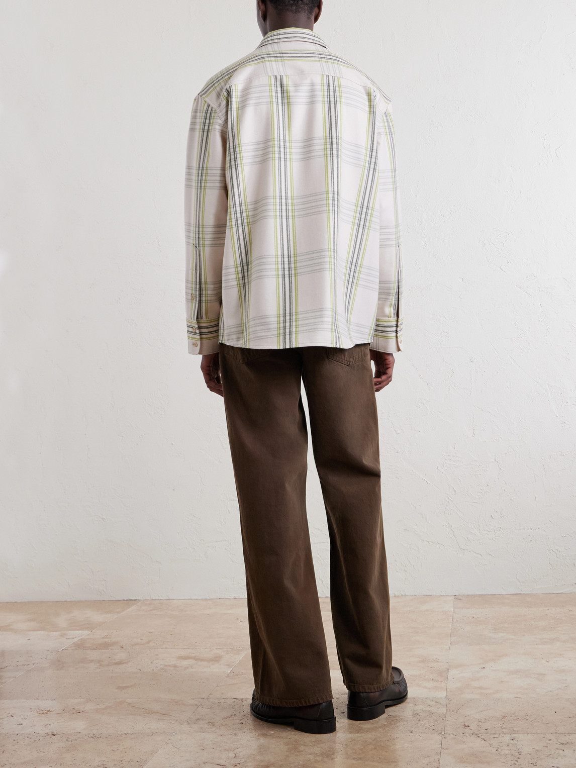  The Elder Statesman - Snap Pea Checked Virgin Wool, Silk And Cashmere-blend Overshirt - Men - Brown - S 
