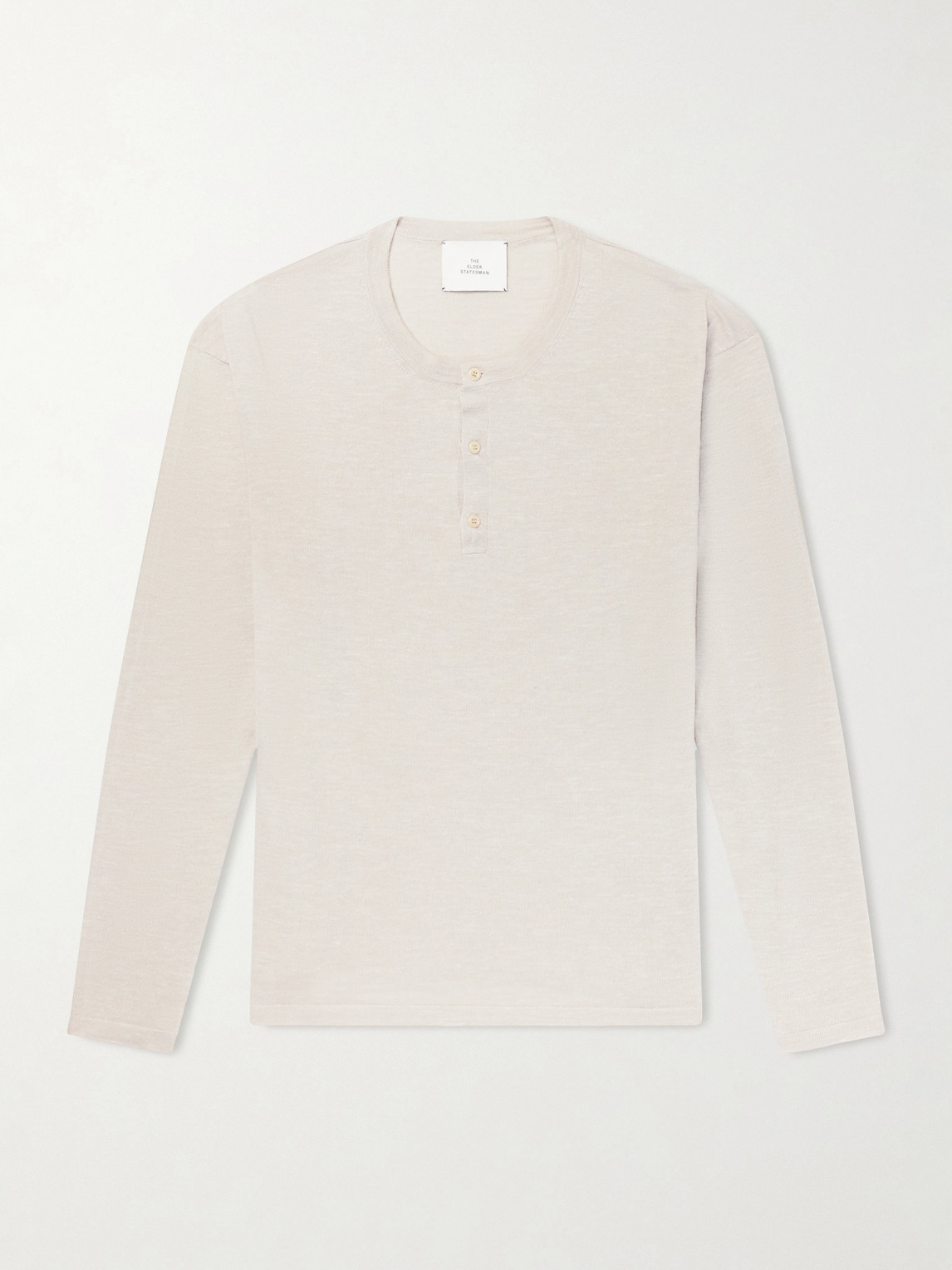 The Elder Statesman Lenny Wool, Silk and Linen-Blend Henley Shirt - Men