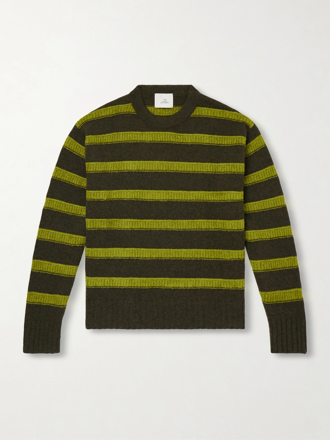 The Elder Statesman – Ridgeline Striped Cashmere-Blend Sweater
