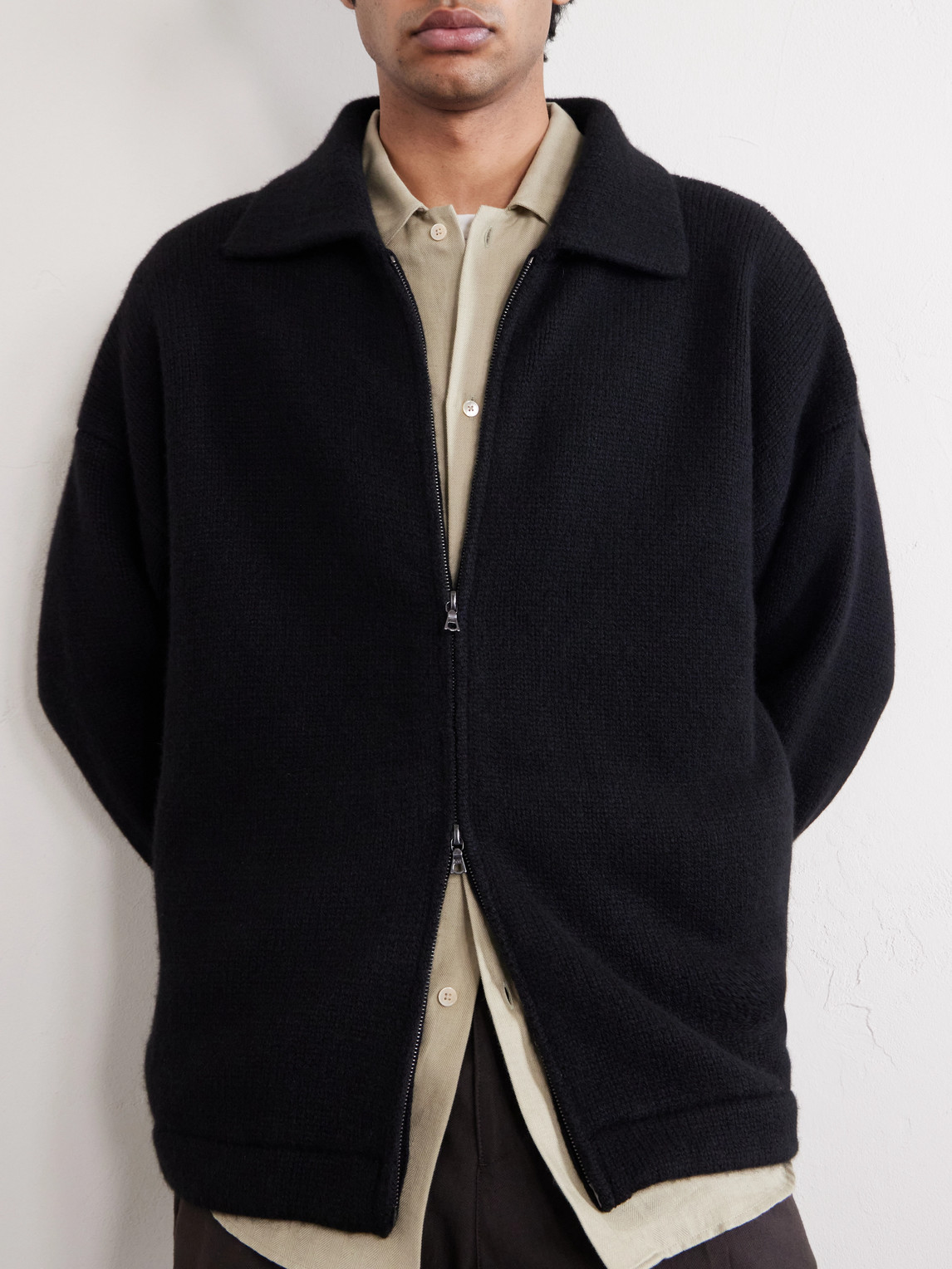 Hunter Cashmere Zip-Up Sweater