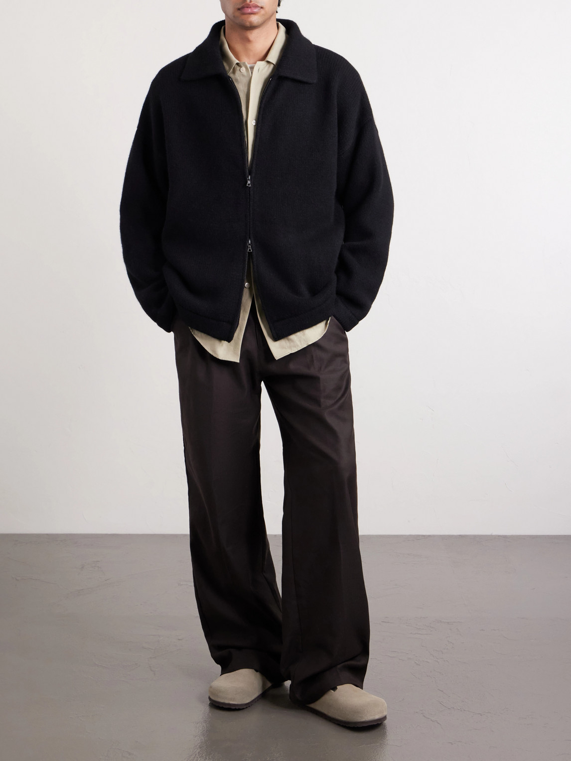 Hunter Cashmere Zip-Up Sweater