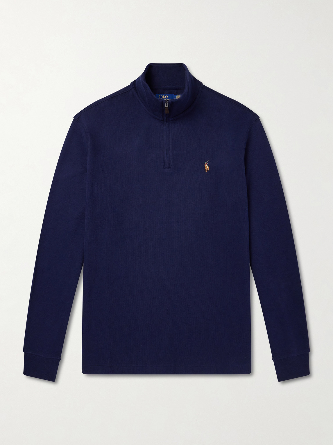 Polo Ralph Lauren Logo-Embroidered Cotton-Jersey Half-Zip Sweater - Men