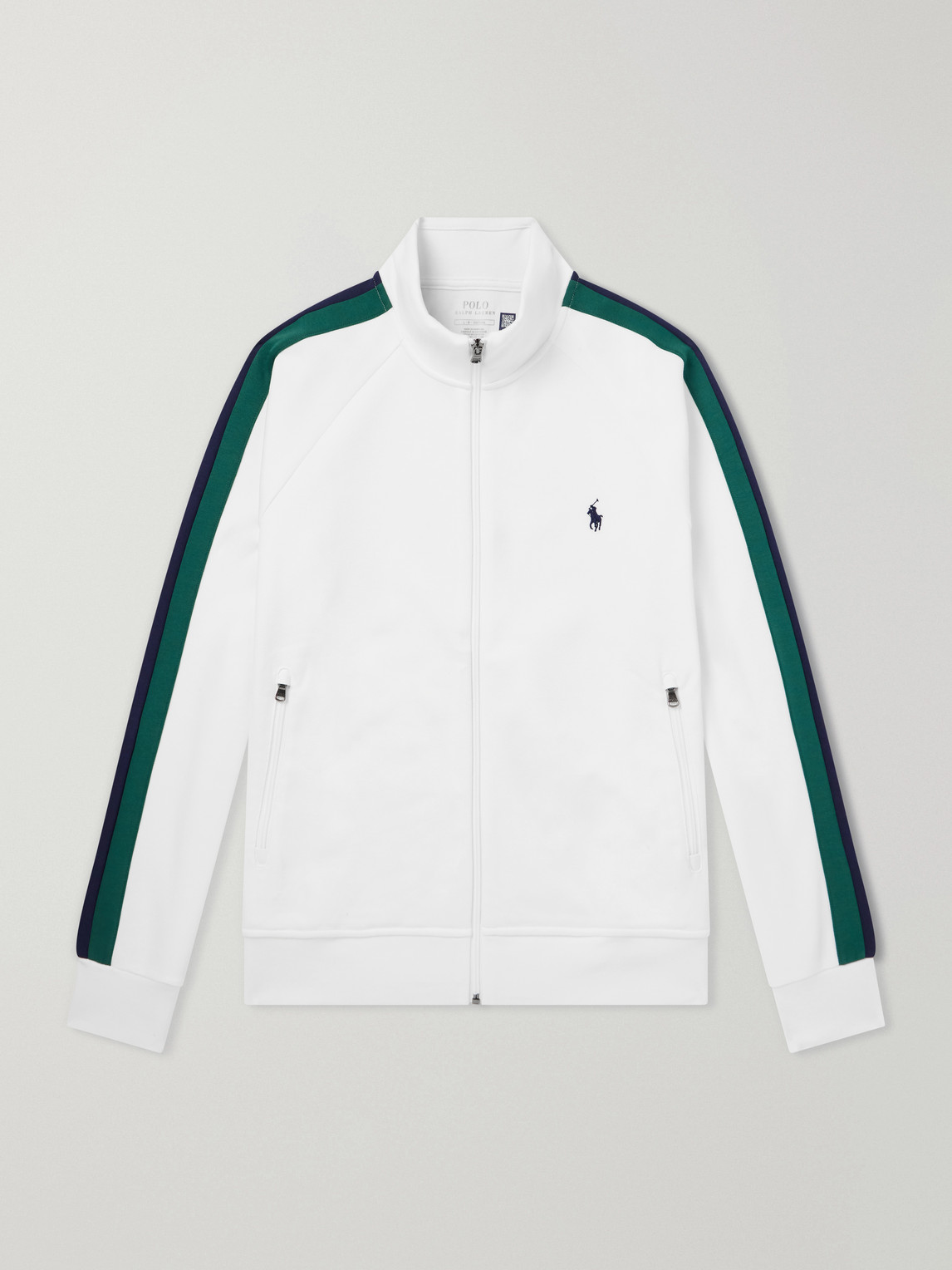 Polo Ralph Lauren Logo-Embroidered Striped Cotton-Jersey Zip-Up Sweatshirt - Men
