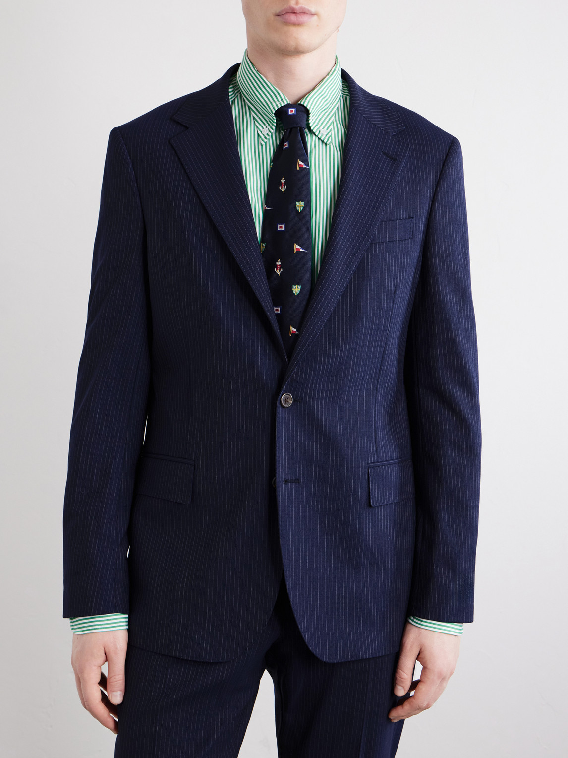 Polo Ralph Lauren Pinstriped Wool-Blend Suit Jacket - Men | Thumbnail 3 Polo Ralph Lauren Pinstriped Wool-Blend Suit Jacket - Men | Thumbnail 3
