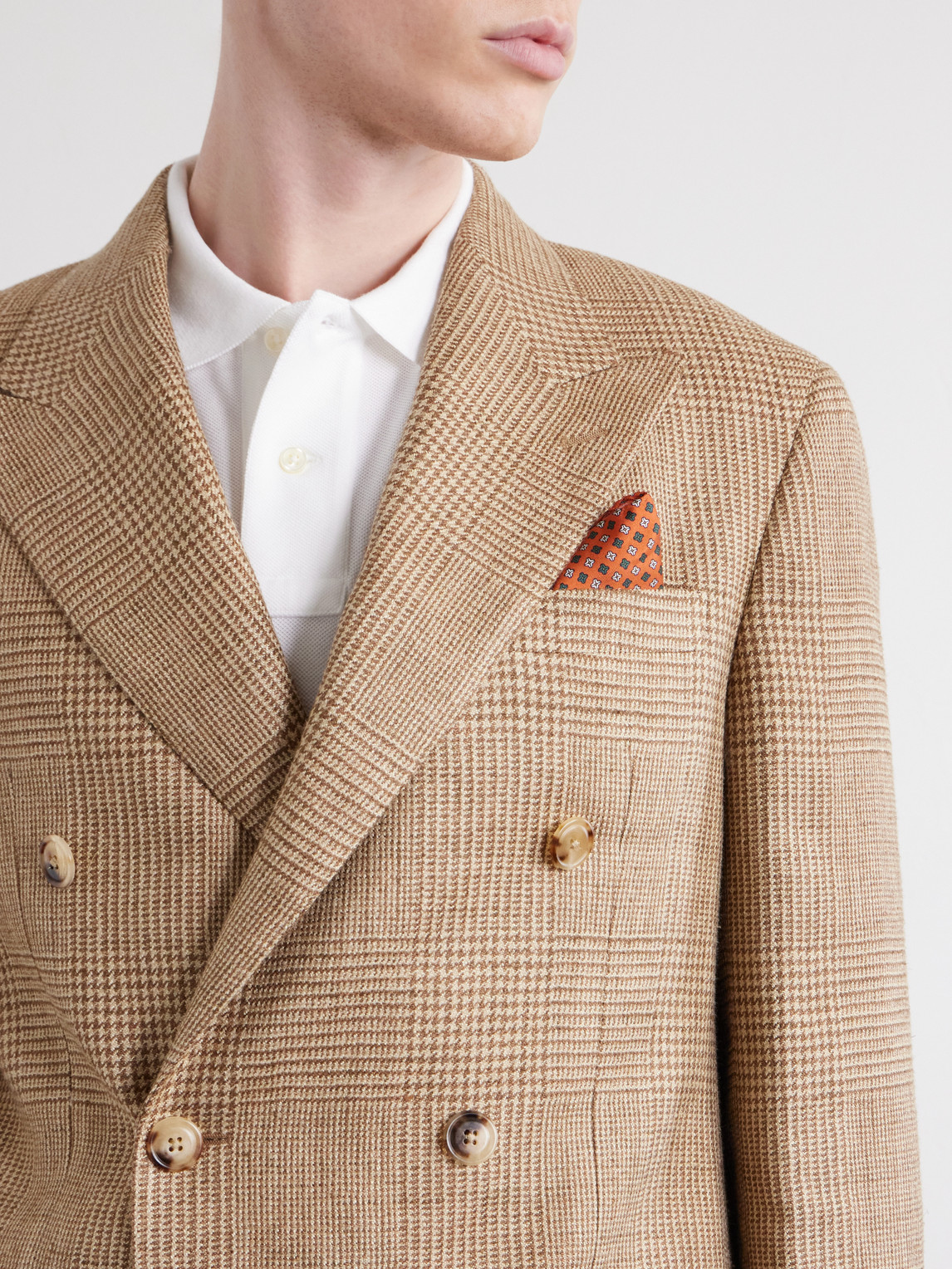 Polo Ralph Lauren Double-Breasted Houndstooth Silk, Linen and Wool-Blend Suit Jacket - Men | Thumbnail 5 Polo Ralph Lauren Double-Breasted Houndstooth Silk, Linen and Wool-Blend Suit Jacket - Men | Thumbnail 5