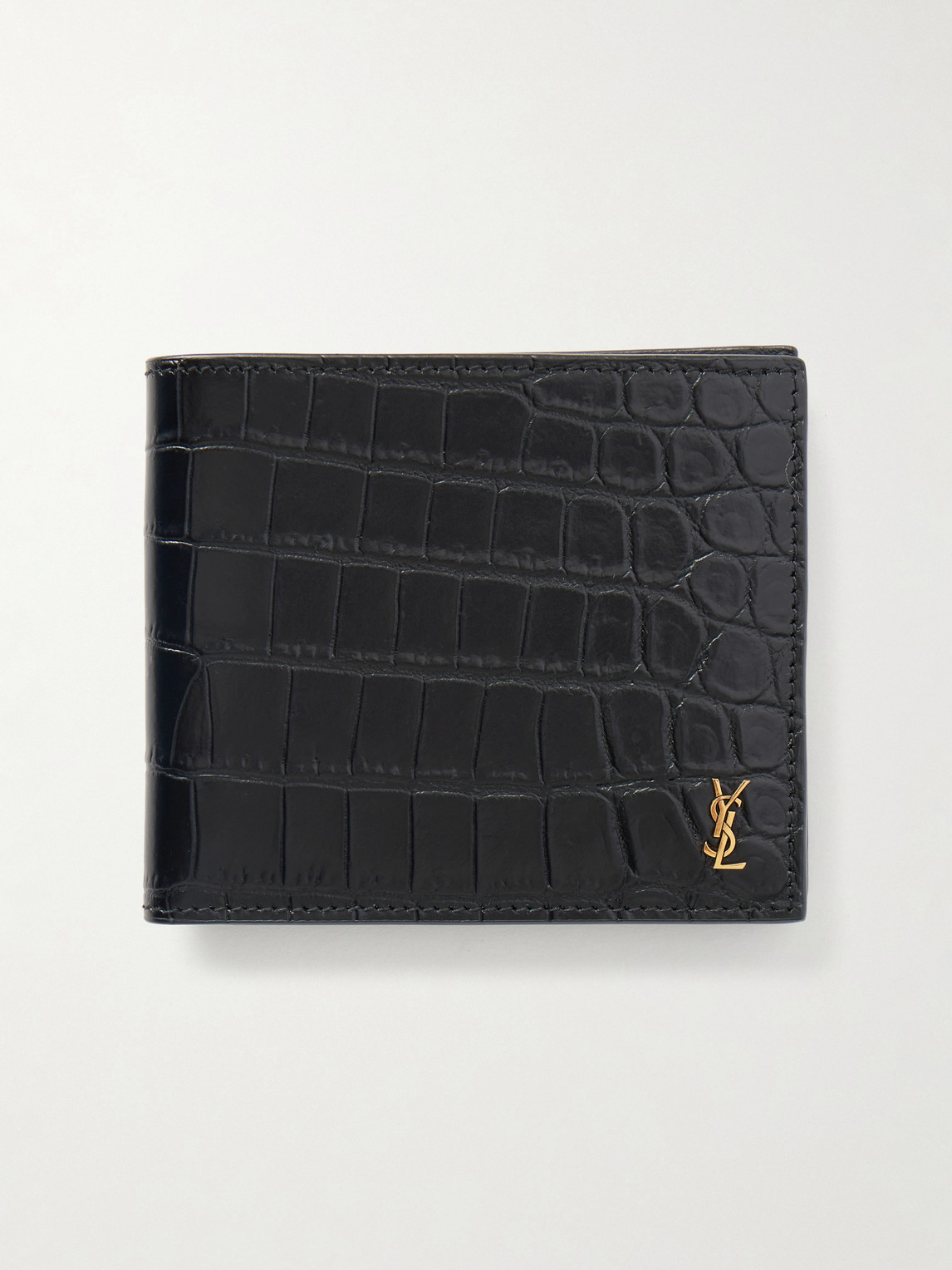Saint Laurent Croc-Effect Leather Wallet - Men