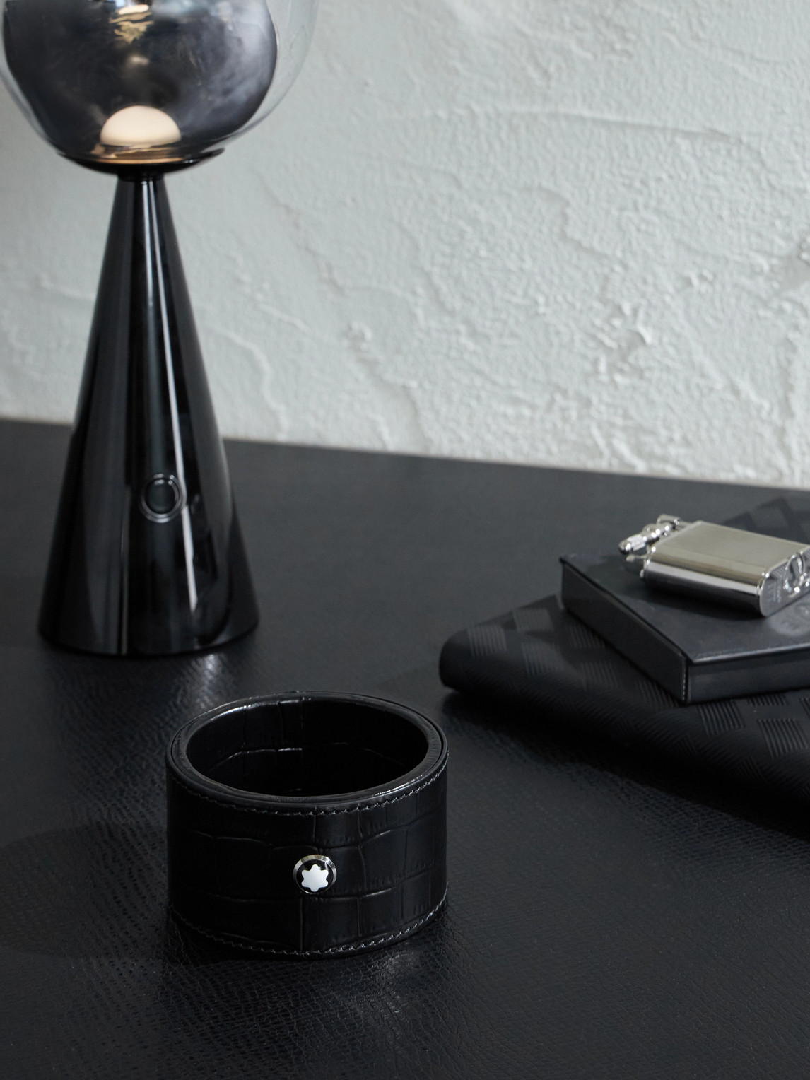 Small Croc-Effect Leather Desk Tray — 2