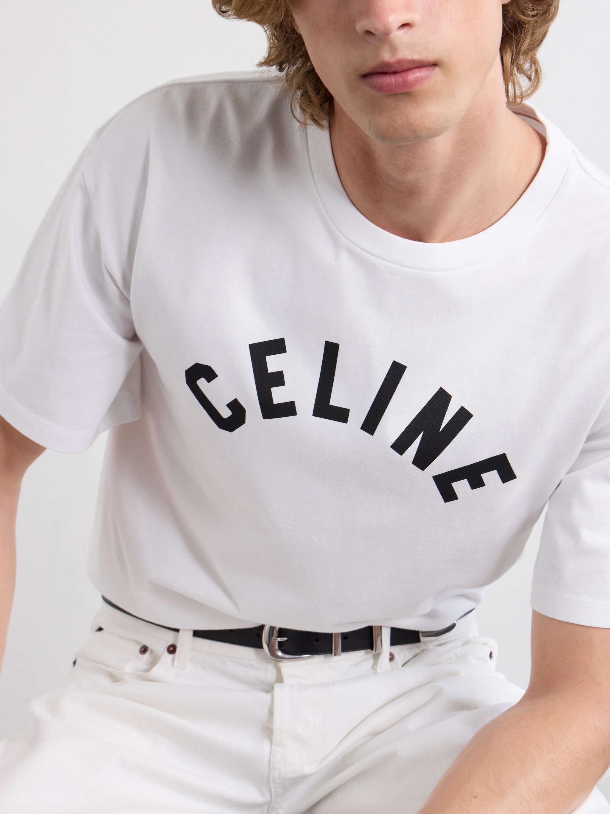 CELINE Logo-Print Cotton-Jersey T-Shirt for Men | MR PORTER