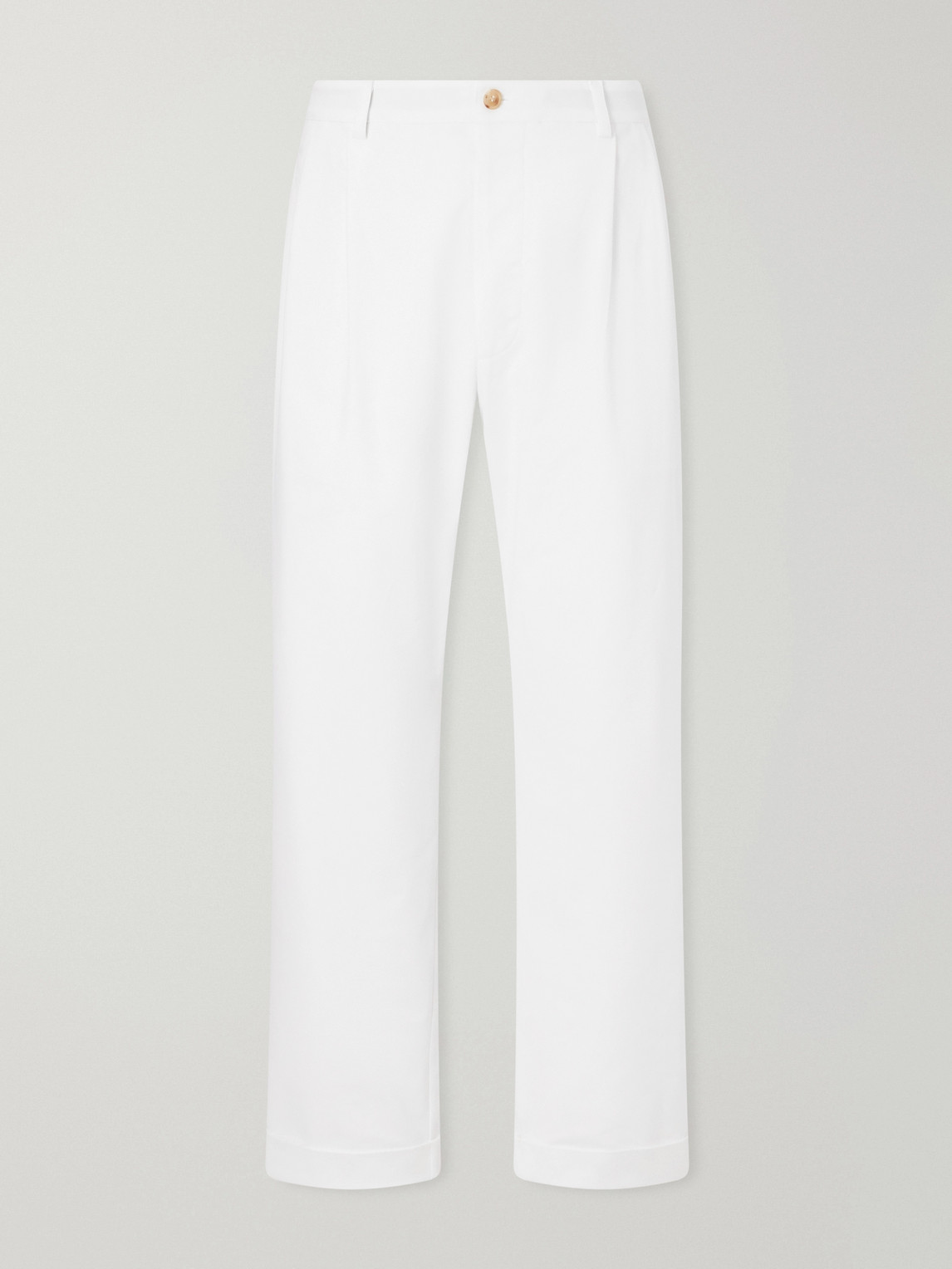 Marinaio Straight-Leg Pleated Cotton-Twill Trousers