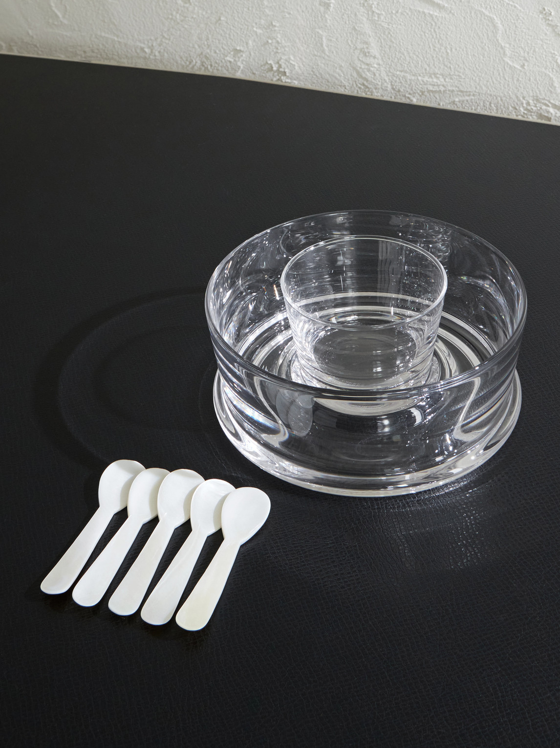 Ralph Lauren Ethan Glass Caviar Set In White