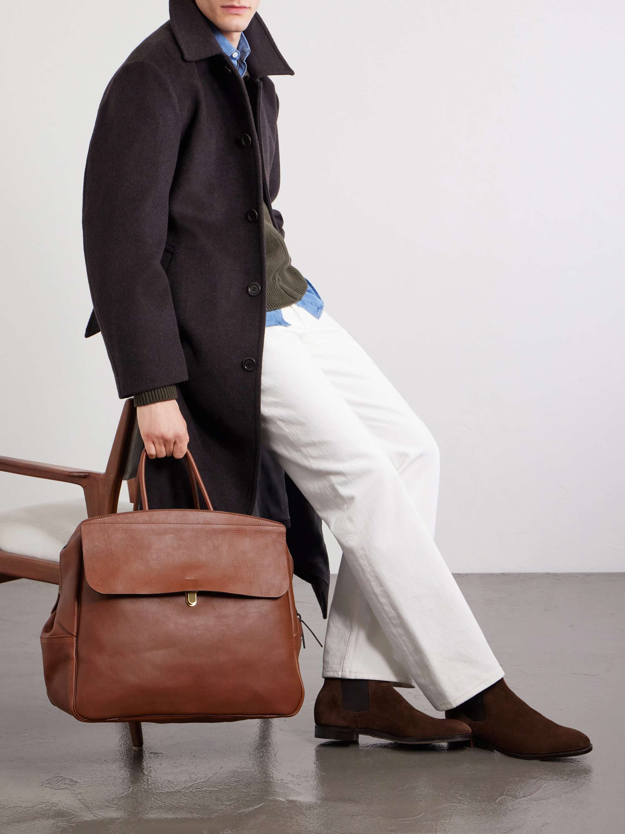 BLEU DE CHAUFFE Zoom Full-Grain Leather Weekend Bag