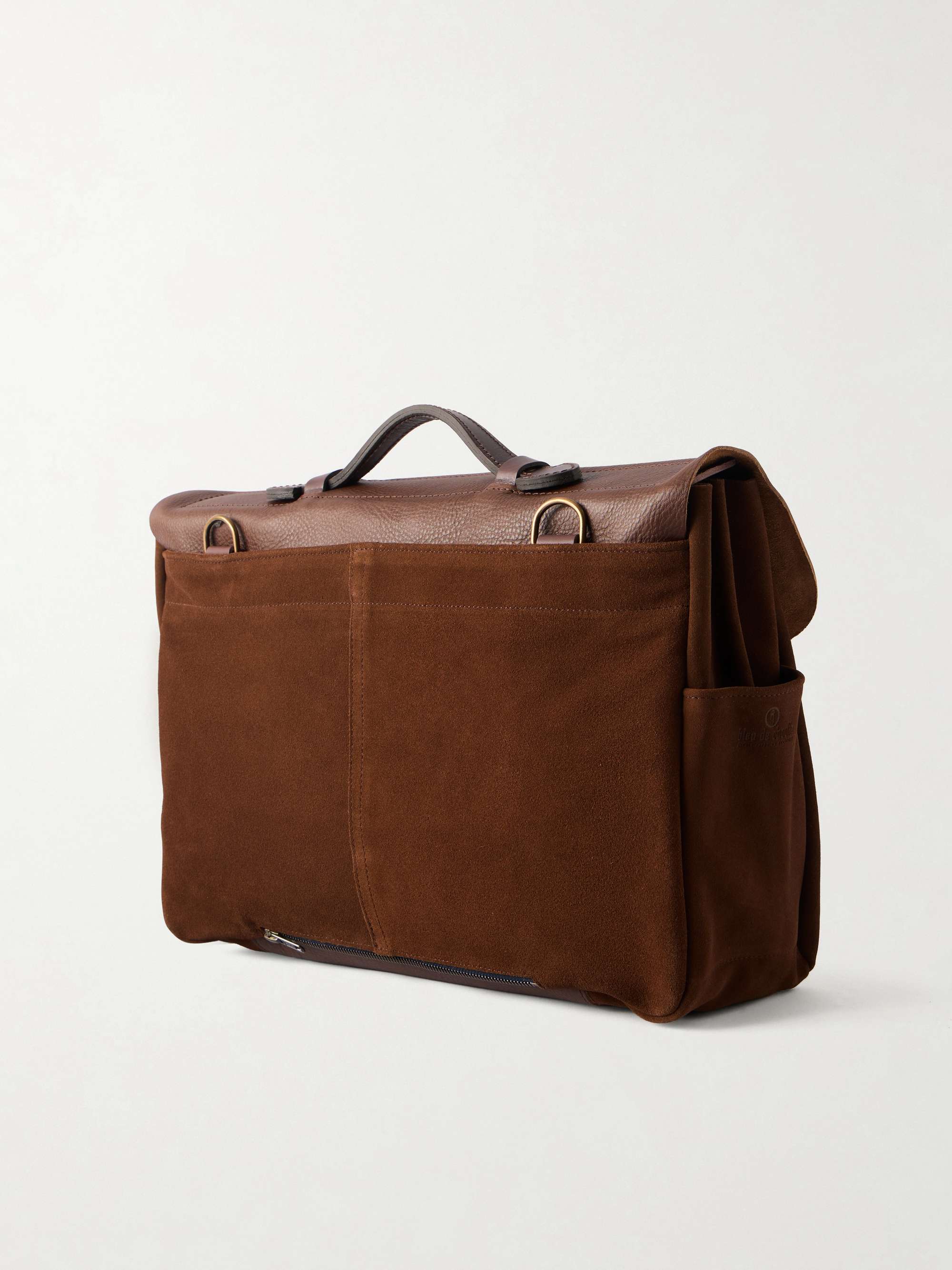 BLEU DE CHAUFFE Charles Leather-Trimmed Suede Briefcase for Men