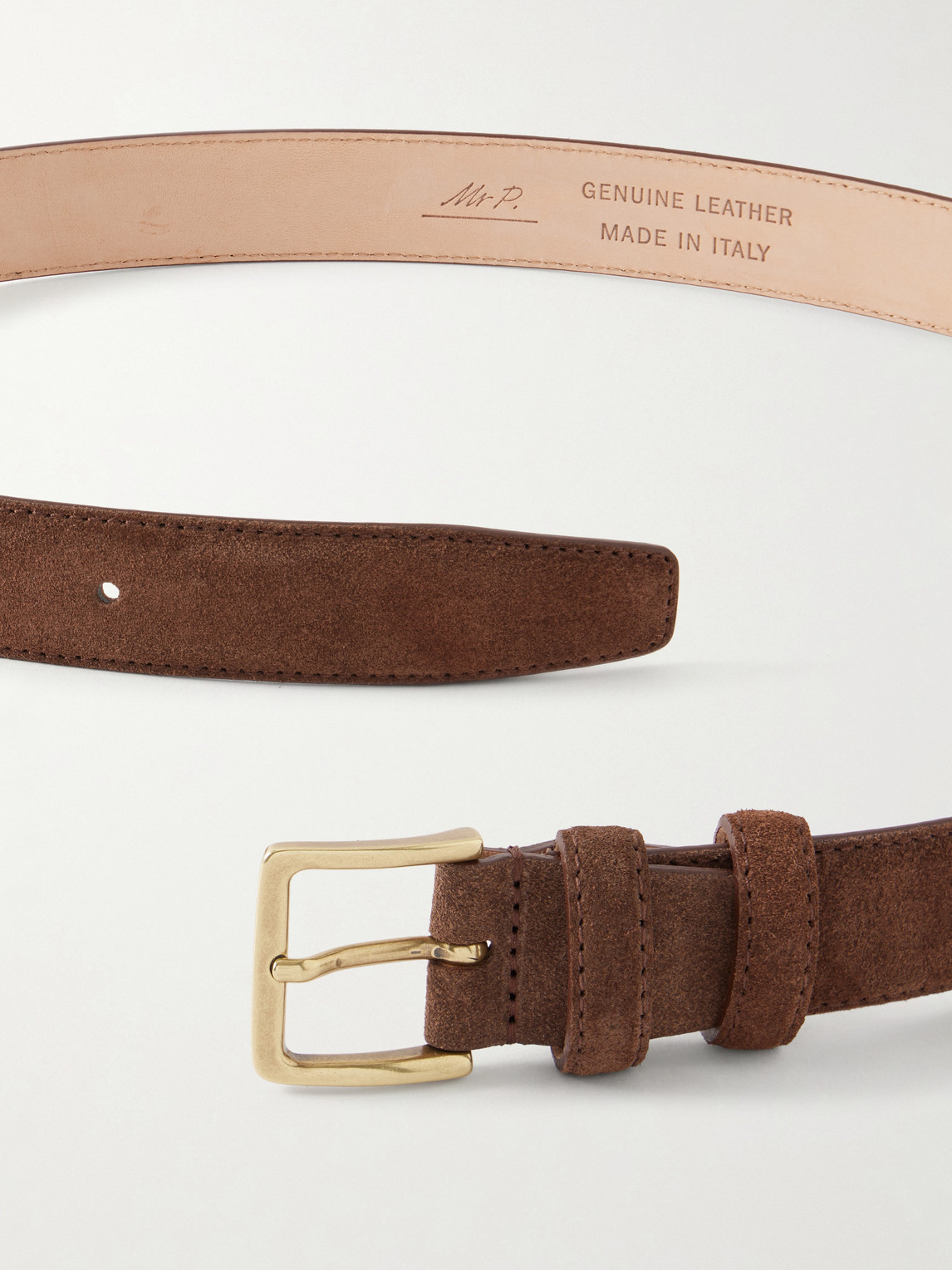  Mr P. - 3cm Suede Belt - Men - Brown - Eu 95 